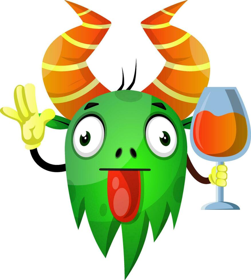 Green Monster drinking vector