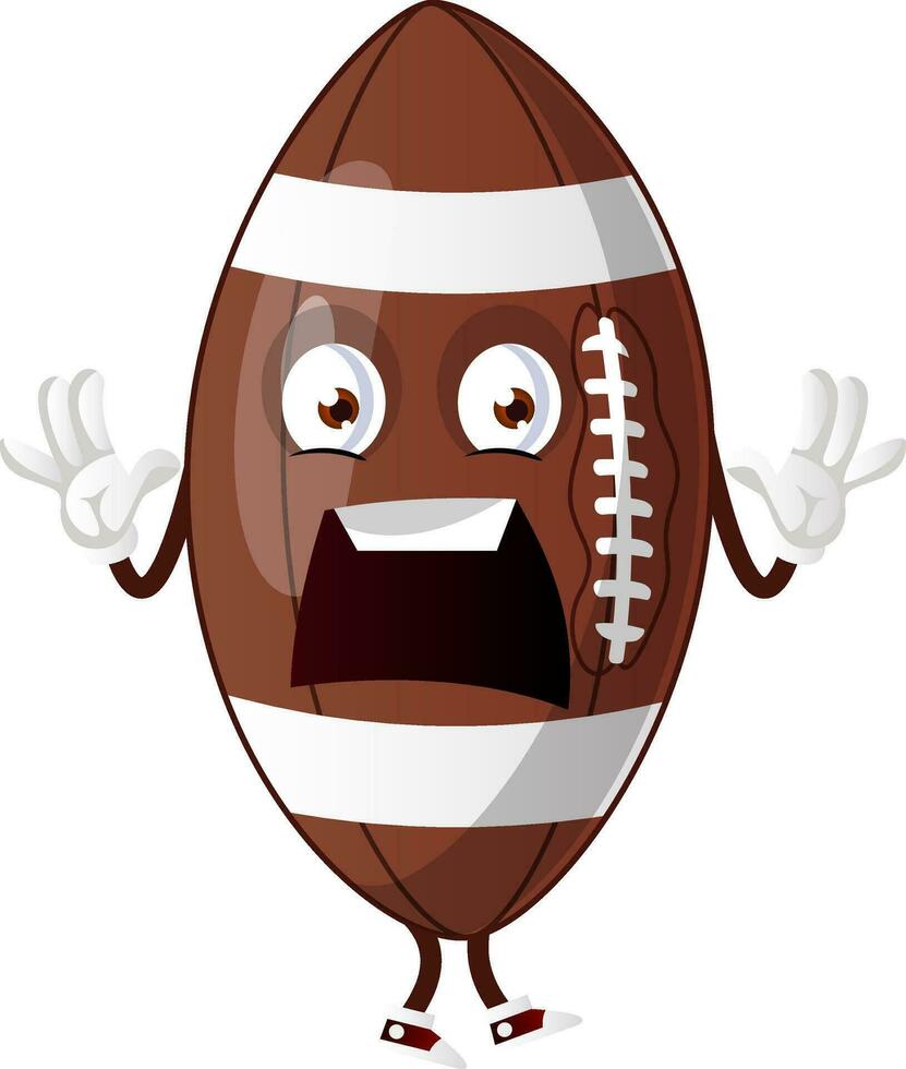 scared Football character vector