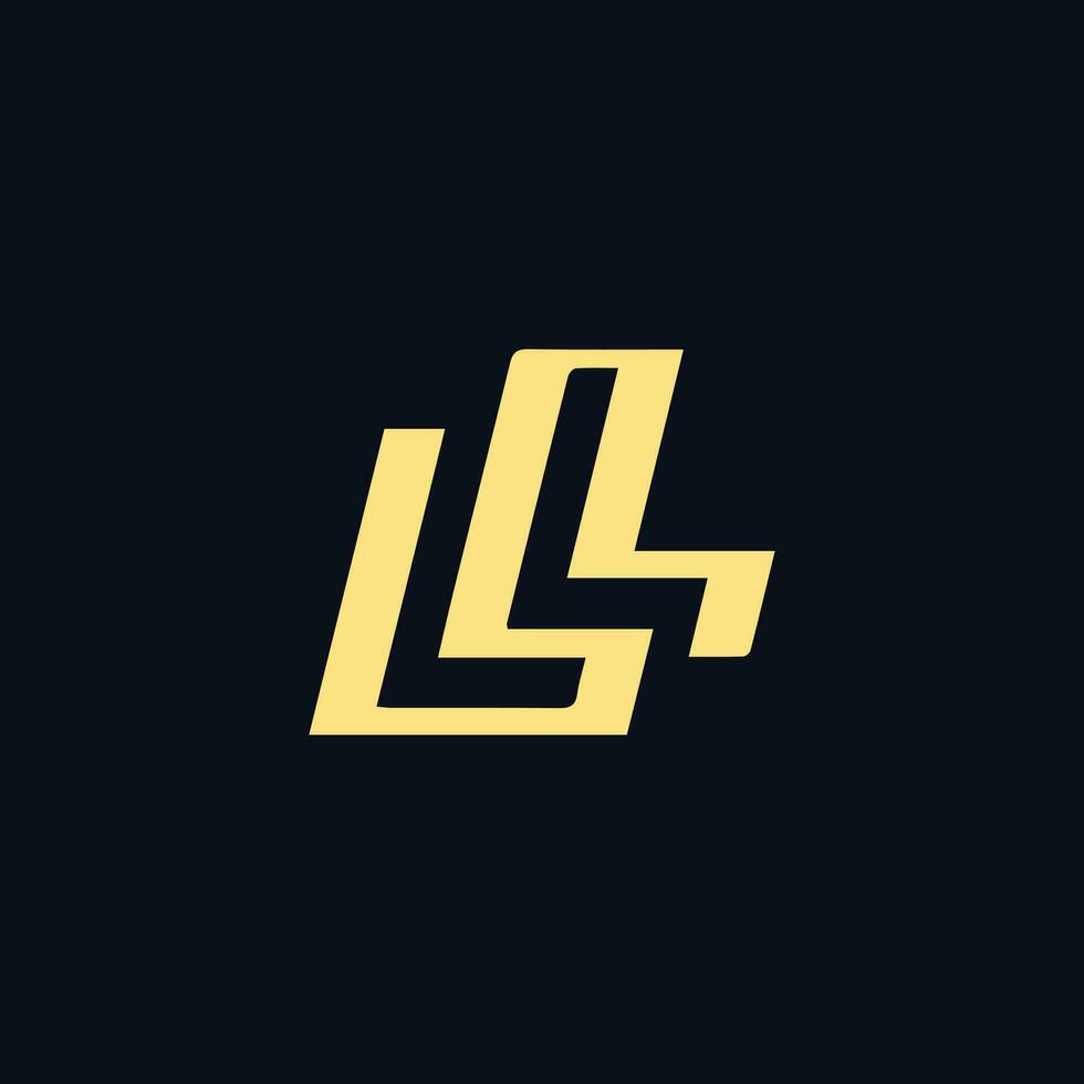 the letter l logo on a black background vector