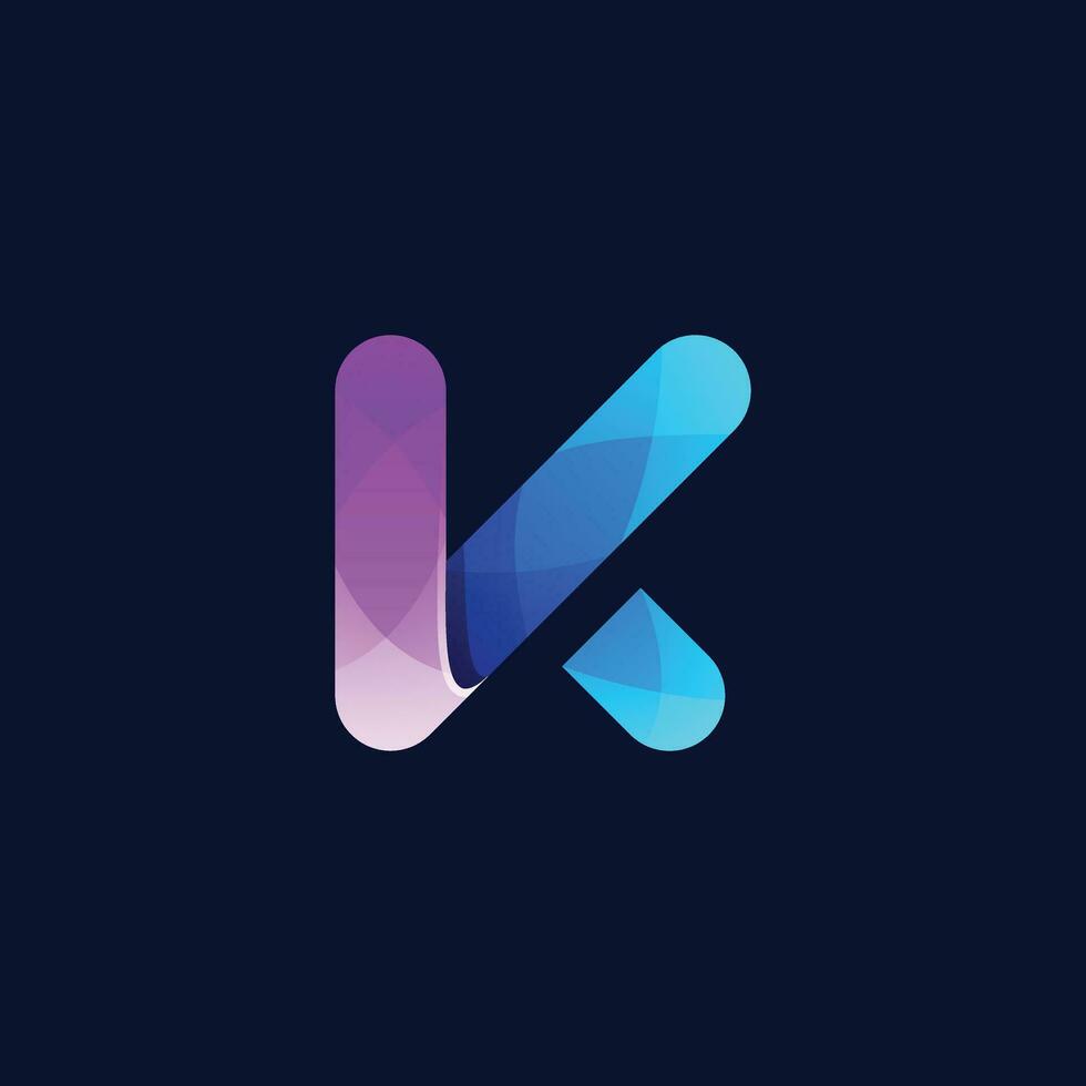 Technology Letter K Logo Abstract Whimsical Monogram vector