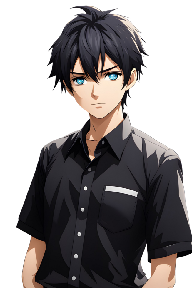 AI generated Male Anime Characters PNG Transparent Background