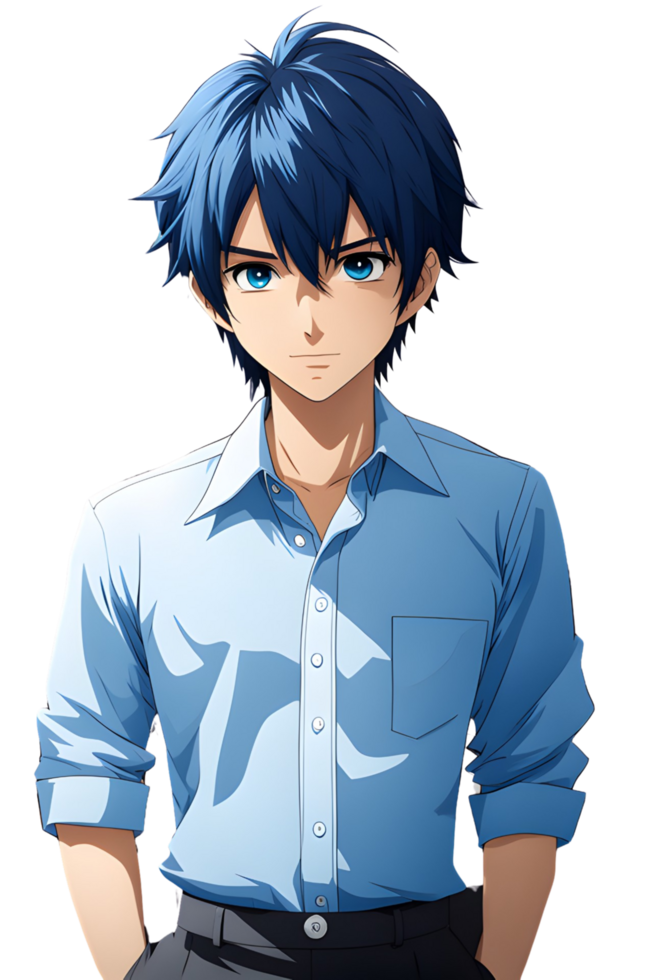 AI generated Male Anime Characters PNG Transparent Background