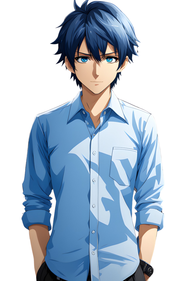 AI generated Male Anime Characters PNG Transparent Background