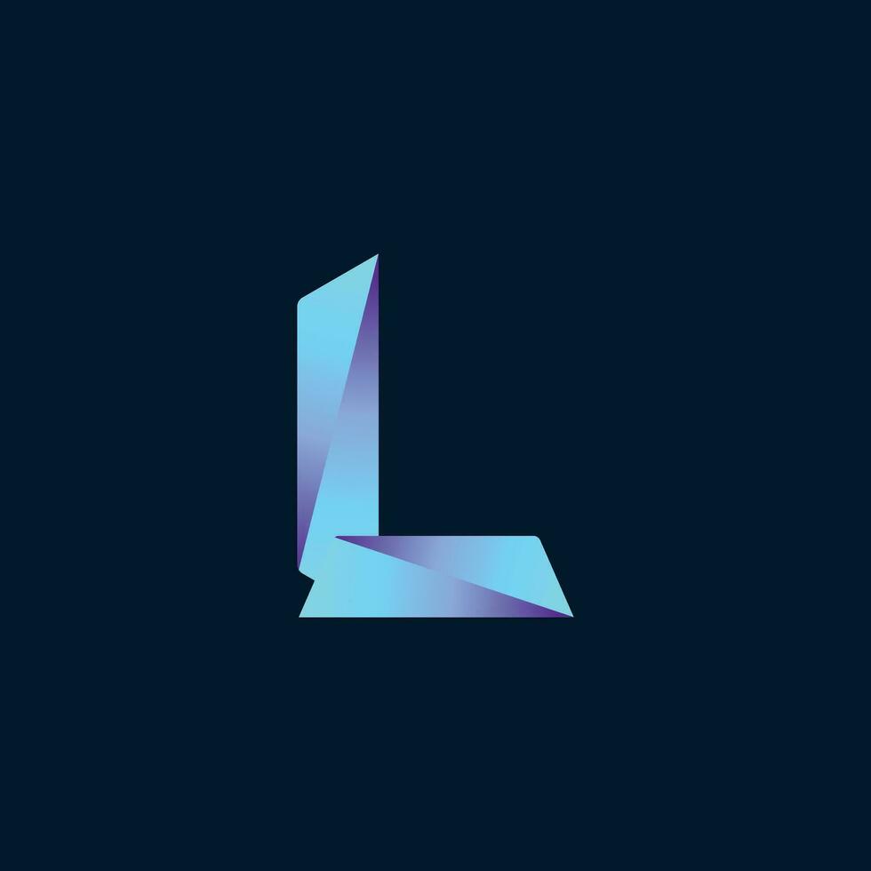 the letter l logo with a blue and white design vector