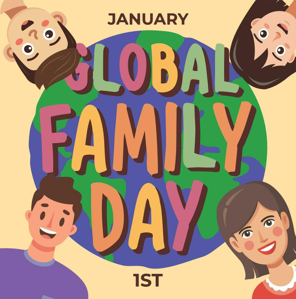 global familia día vector ilustración