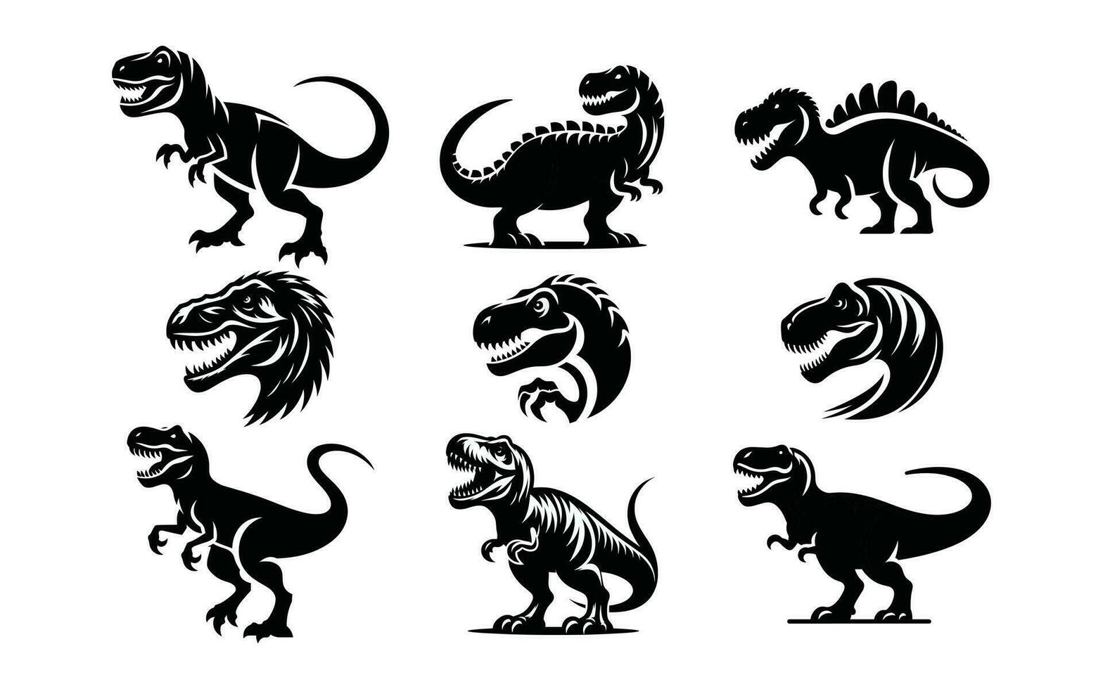 Set Of Dinosaur Silhouette 35916444 Vector Art At Vecteezy