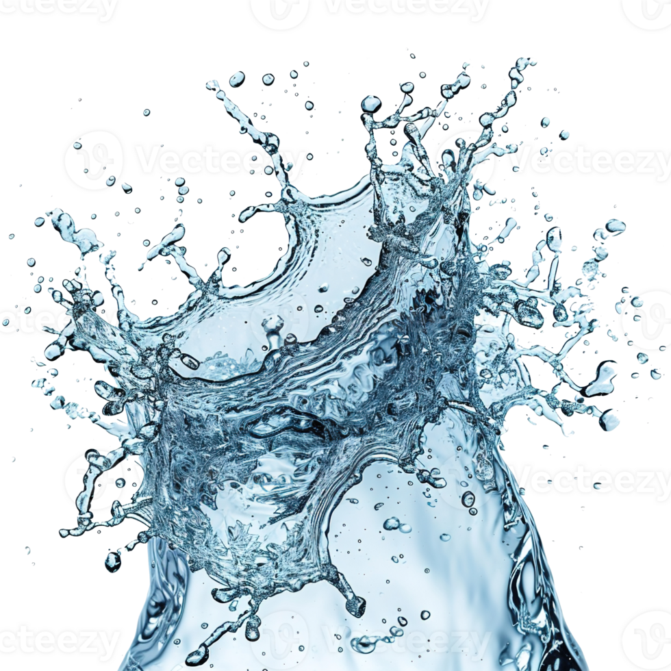ai genererad dynamisk vatten stänk med Vinka virvlar och droppar, perfekt för miljö- och naturlig teman på transparent duk png