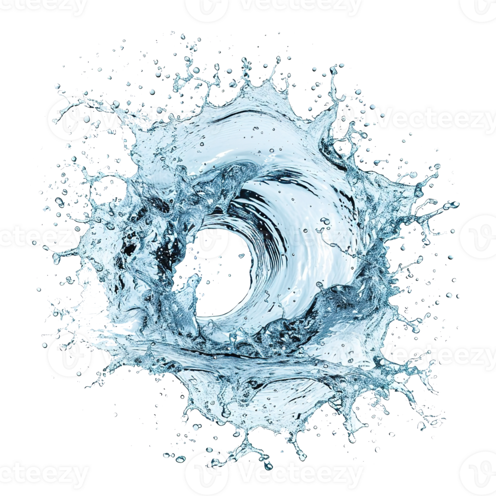 ai genererad dynamisk vatten stänk med Vinka virvlar och droppar, perfekt för miljö- och naturlig teman på transparent duk png