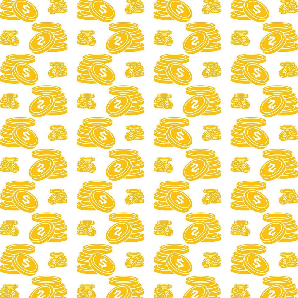 Gold money coin repeating smart trendy pattern colorful background vector
