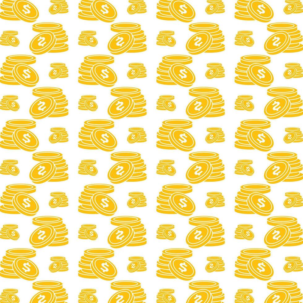 Gold money coin repeating smart trendy pattern colorful background vector