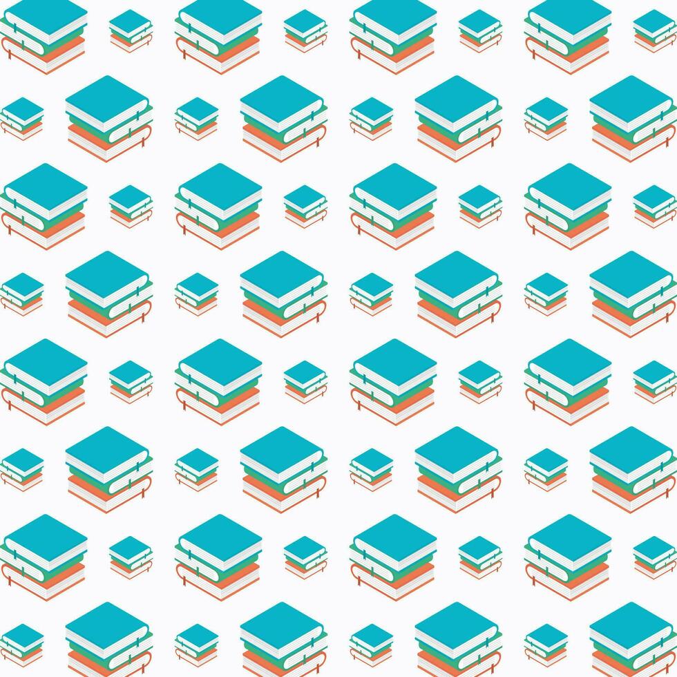 Piled books abstract colorful pattern vector illustration