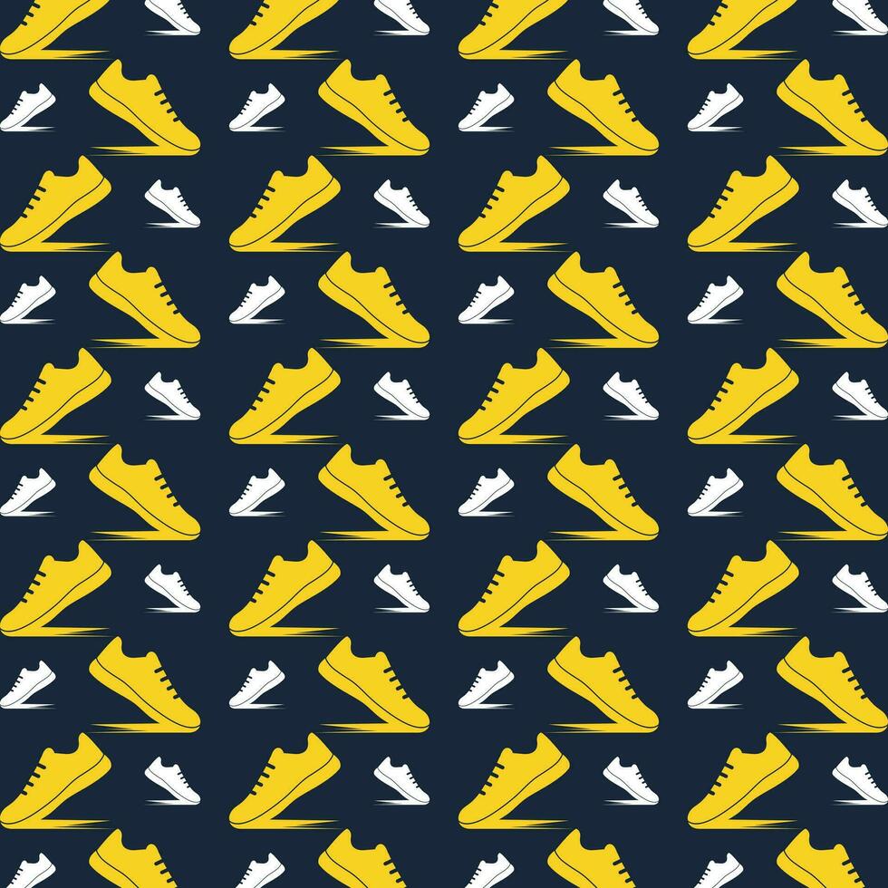 Running shoes repeating pattern background vector illustration