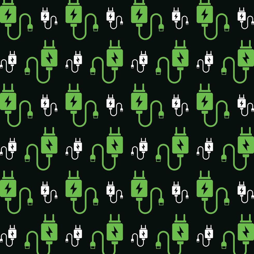 Mobile charger repeating pattern background vector illustration