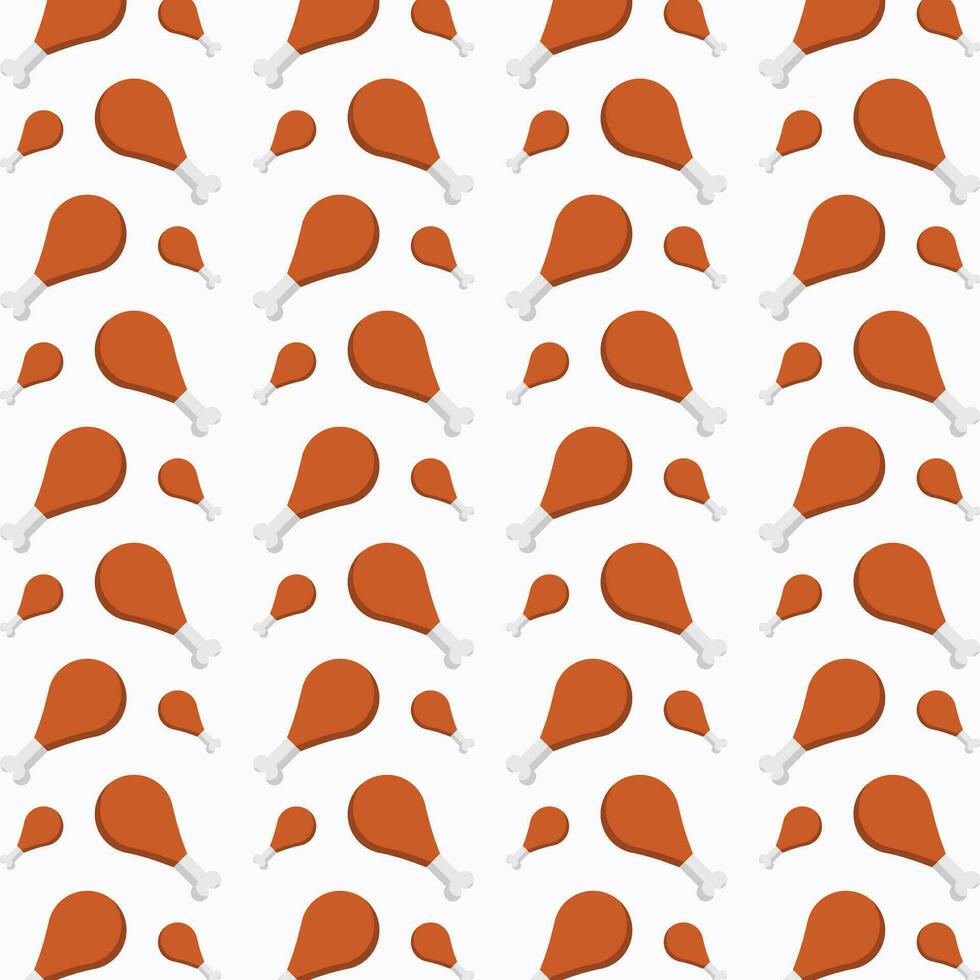 Chicken leg trendy abstract pattern repeating vector illustration background