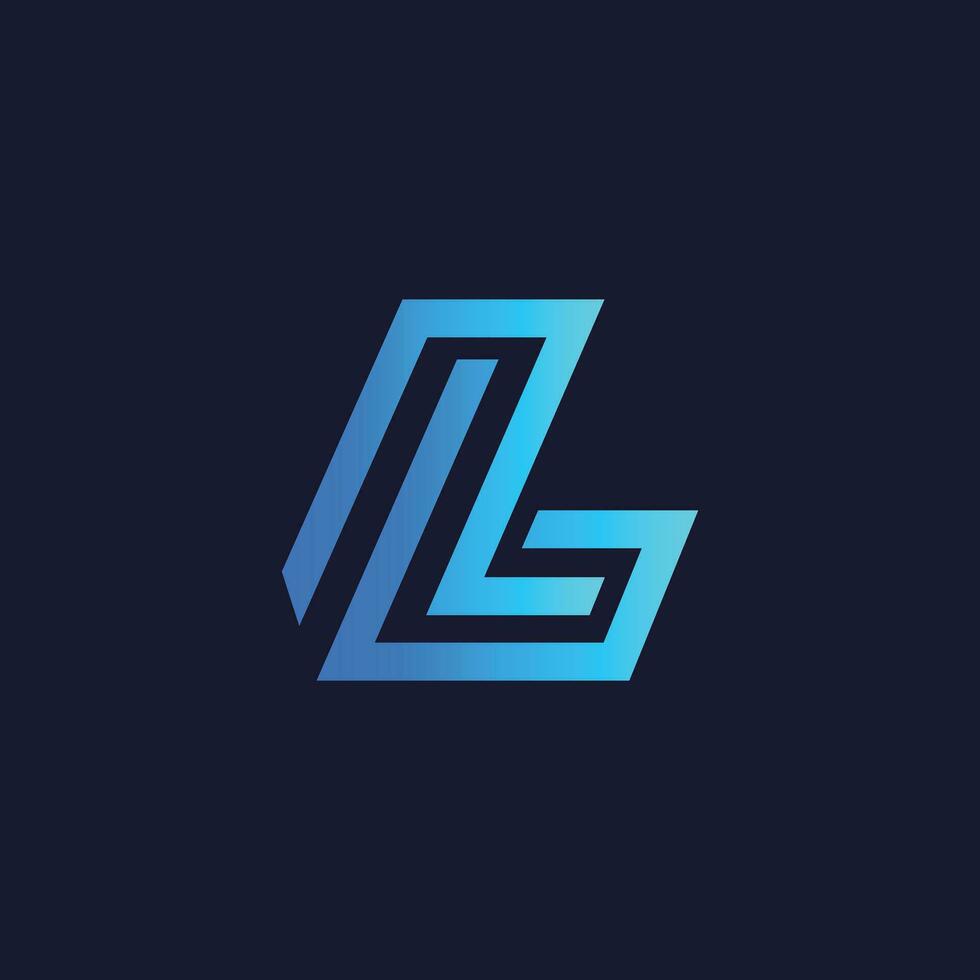 the letter l logo with a blue and white design vector