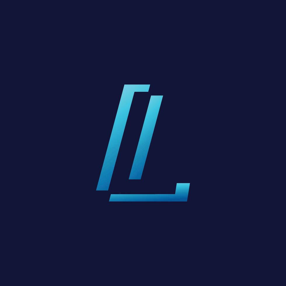 el letra l logo con un azul y blanco diseño vector