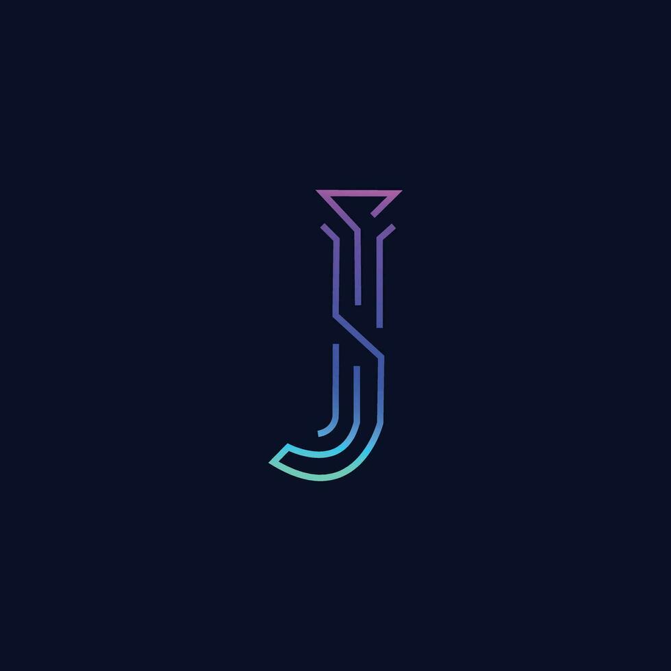 J lette initial icon logo design vector template