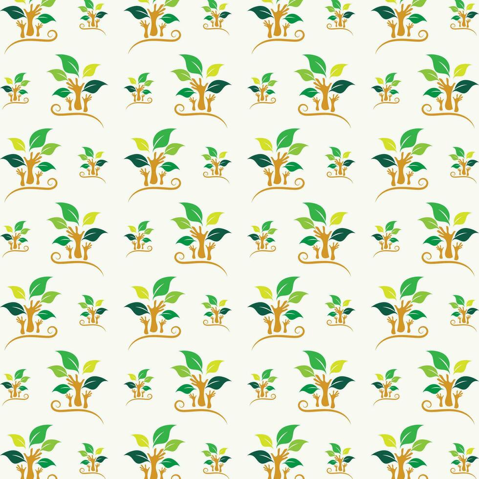 Trees seamless pattern design beautiful vector illustration