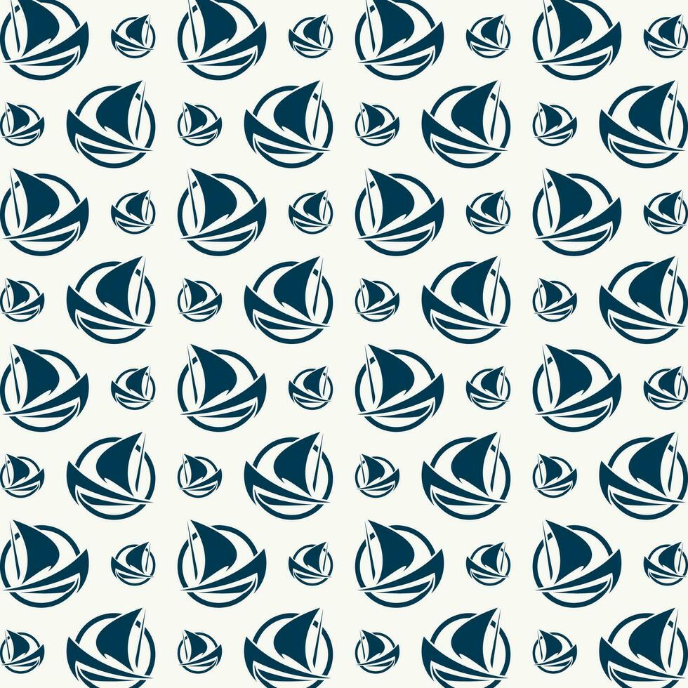 Sailboat seamless pattern design beautiful vector illustration