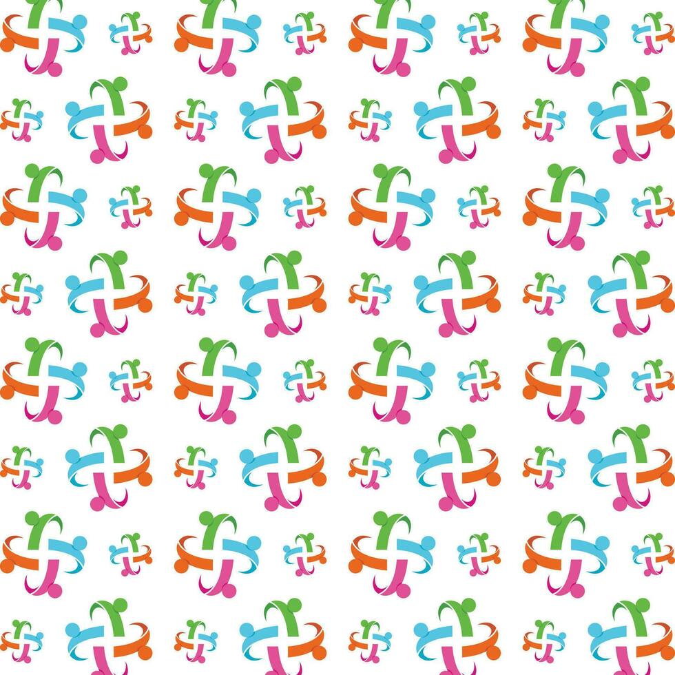 Colorful people trendy smart pattern colorful illustration background vector