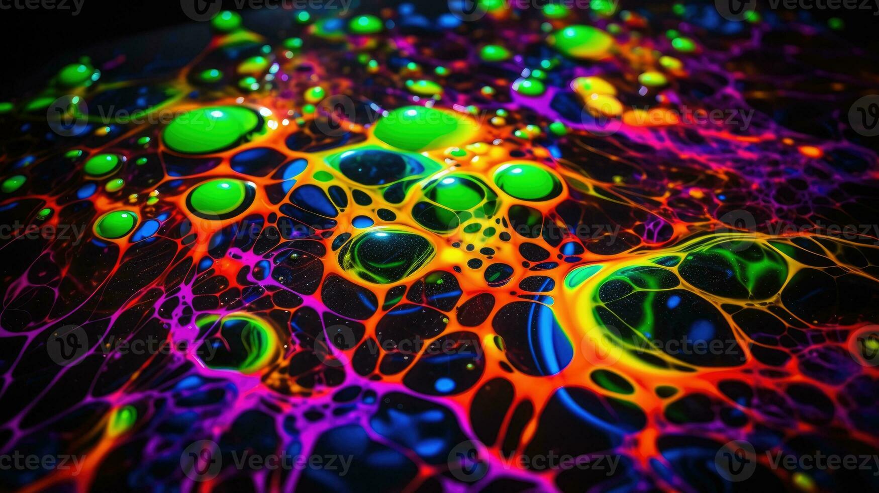 AI generated Abstract liquid background in electric neon colors. photo