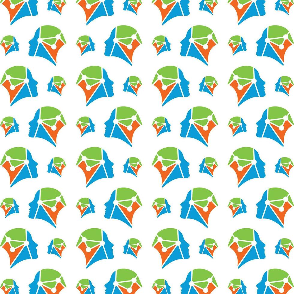 Mental health trendy smart pattern colorful illustration background vector