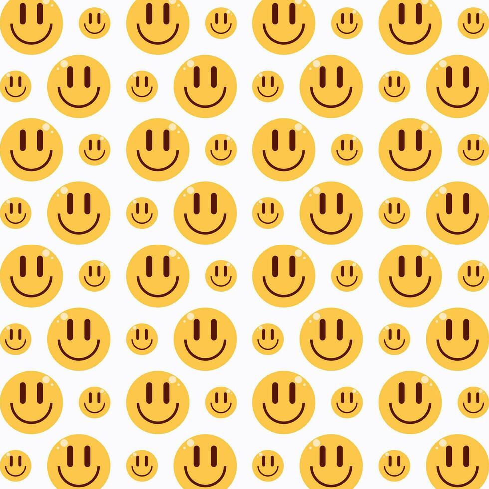 Smile emoji repeating trendy pattern design vector illustration
