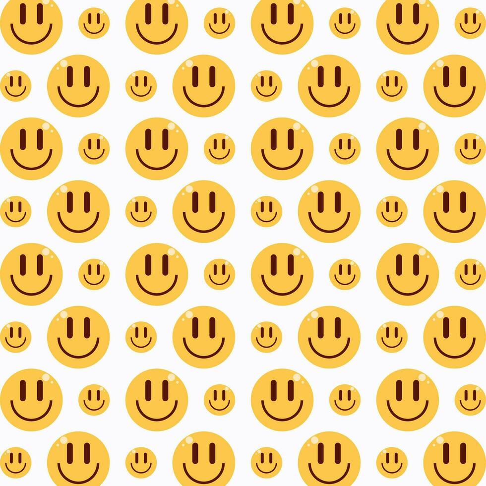 Smile emoji repeating trendy pattern design vector illustration