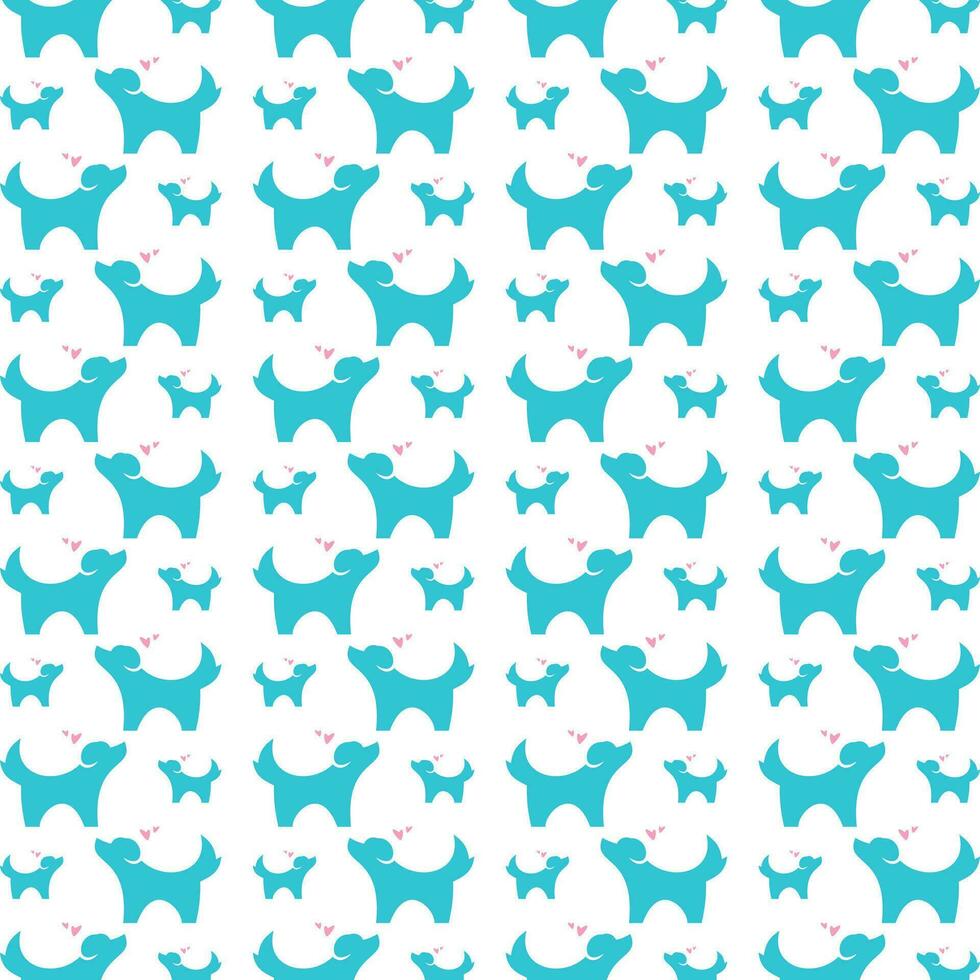 Dog love vet trendy smart pattern colorful illustration background vector