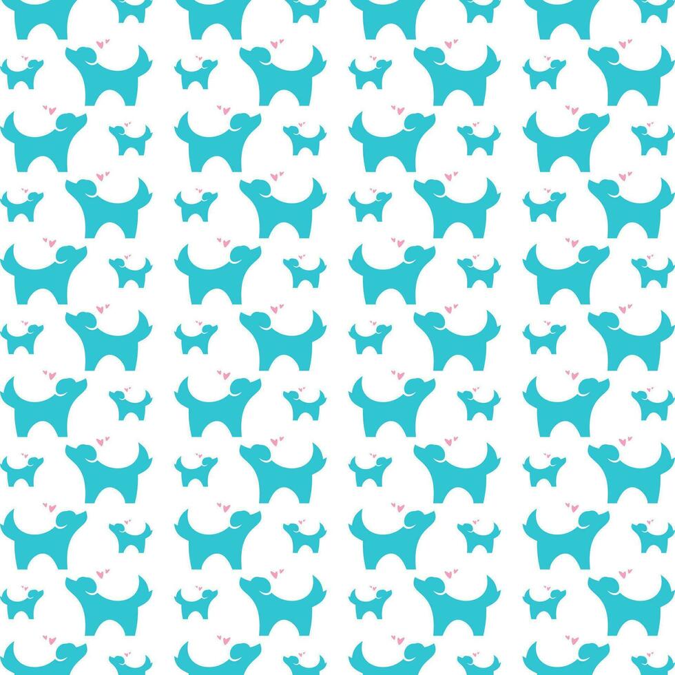 Dog love vet trendy smart pattern colorful illustration background vector