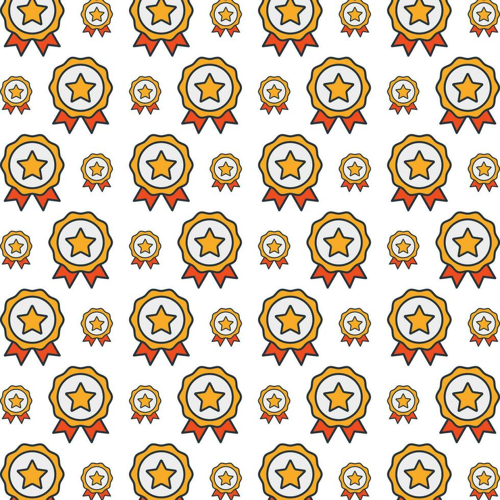 Achievement badge repeating smart trendy pattern colorful background vector