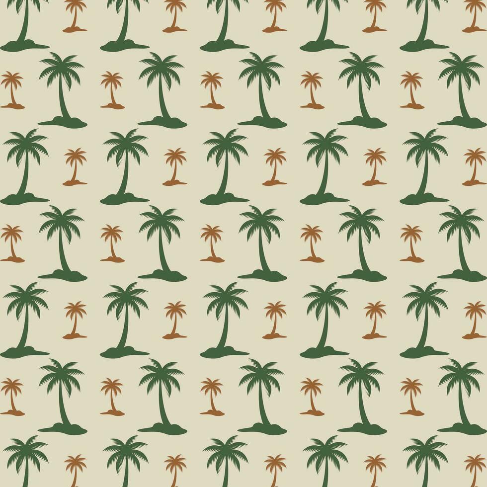 Coconut tree repeating pattern background vector illustration