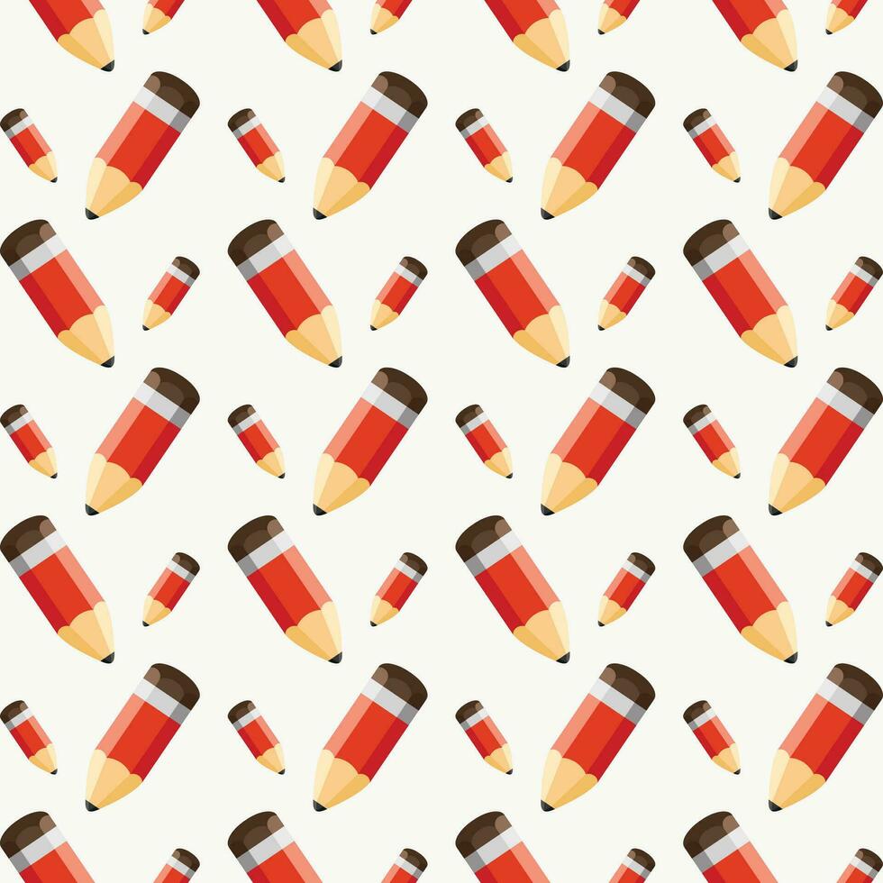 Cute pencil vector illustration repeating seamless pattern design