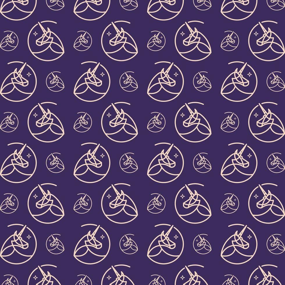 Unicorn abstract cute repeating pattern vector illustration