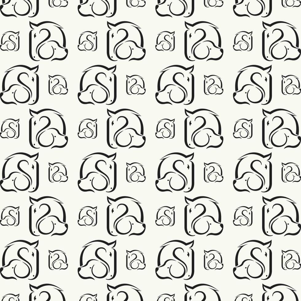 Pet Care repeating cute seamless pattern vector illustration