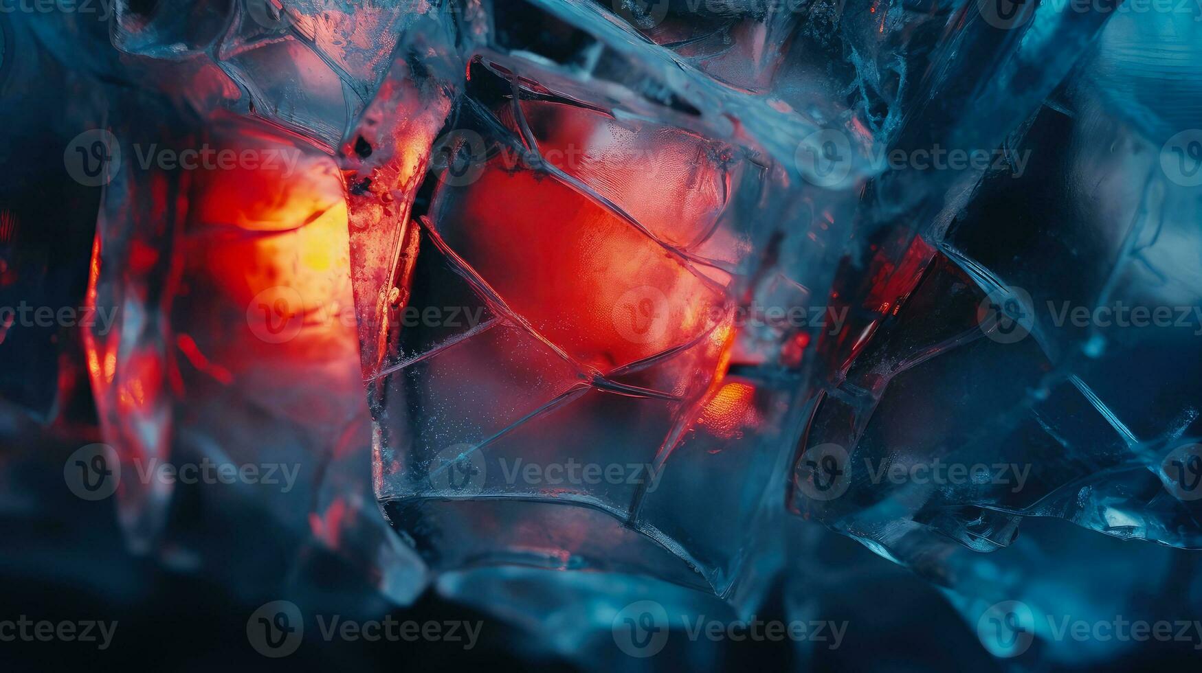 AI generated Ice and liquid background in neon colors photo
