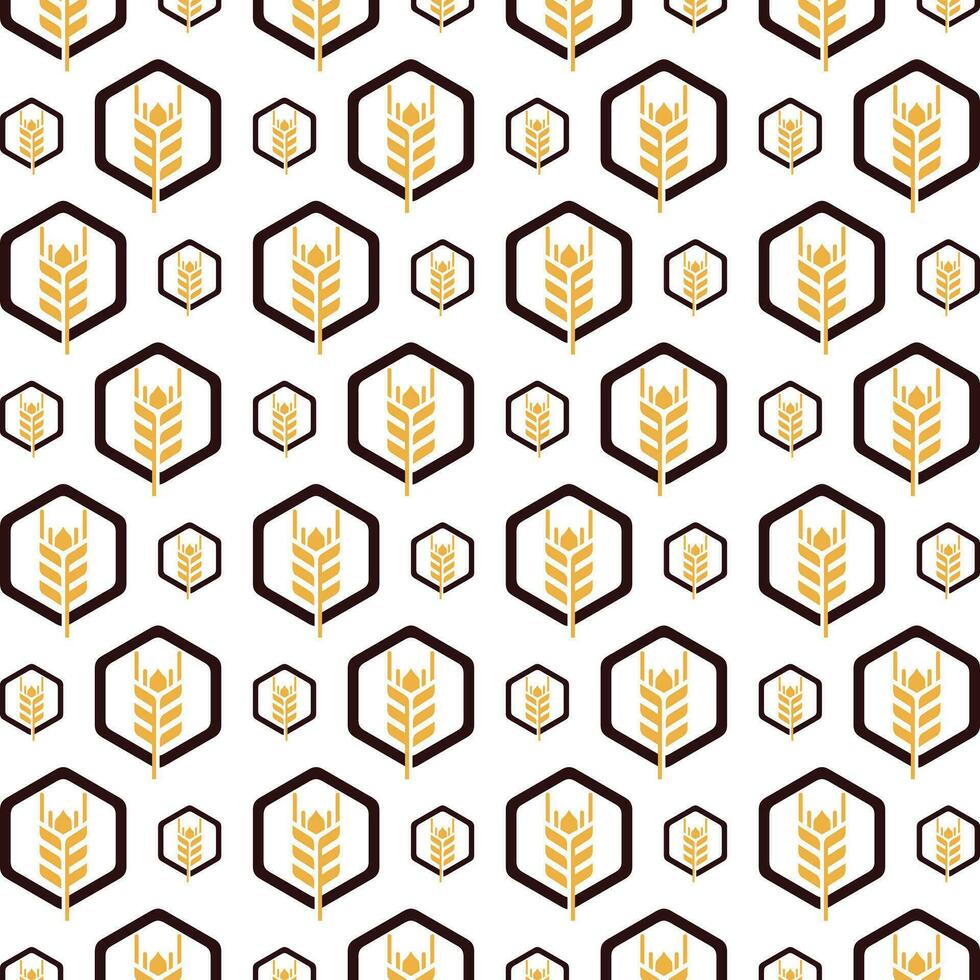 Wheat abstract cute repeating pattern vector illustration