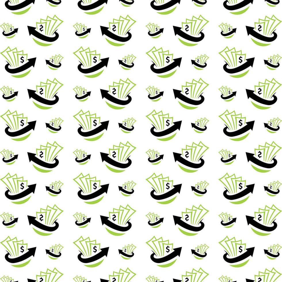 Money investing beautiful pattern repeating abstract vector background