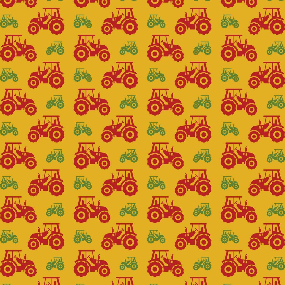 Tractor repeating pattern background vector illustration