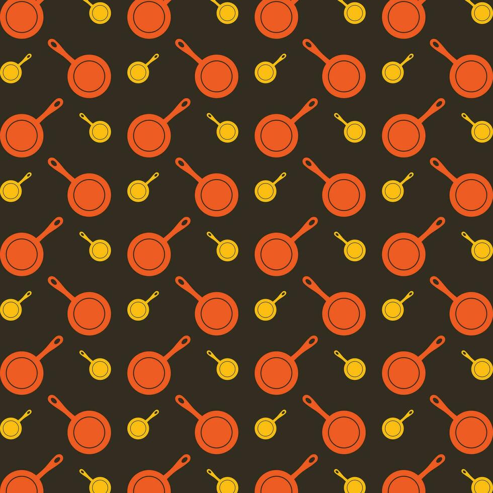 Frying pan repeating pattern background vector illustration