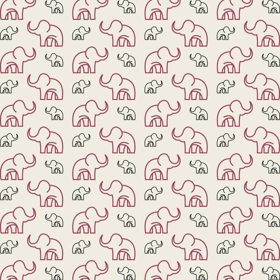 Elephant repeating smart trendy pattern colorful background vector