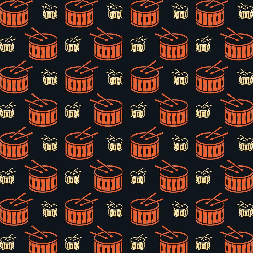 Drum repeating pattern background vector illustration