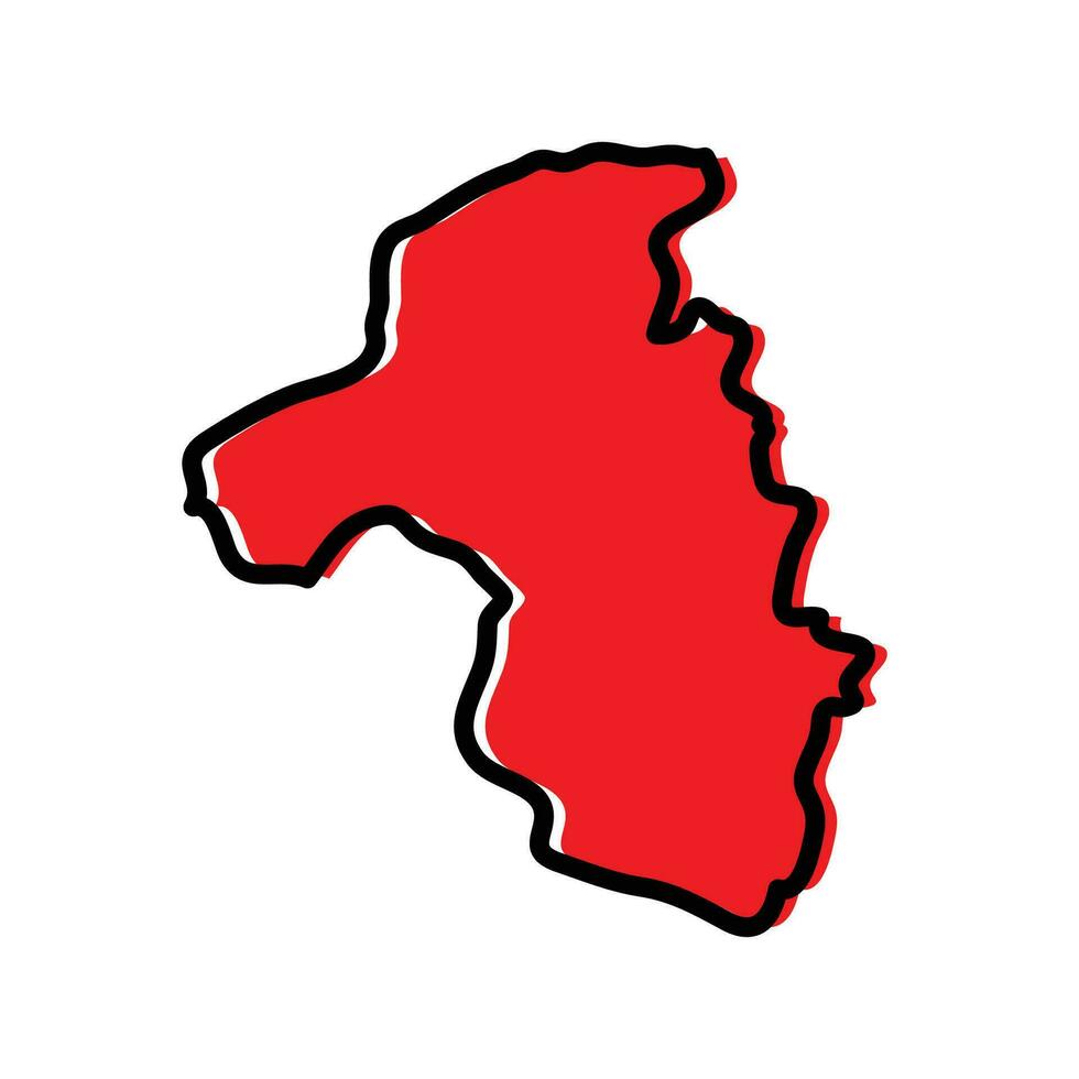 Mashonaland West province of Zimbabwe vector map illustration.