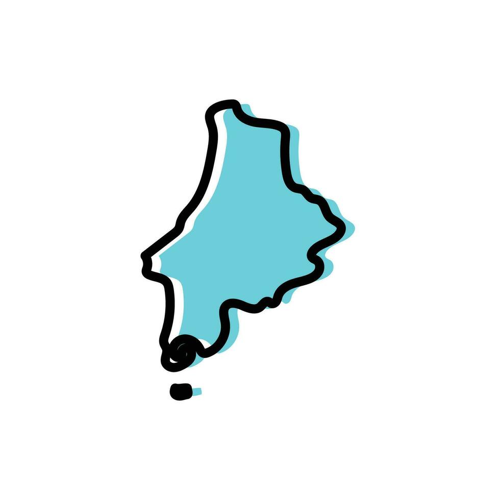 Caue District of Sao Tome vector map illustration.