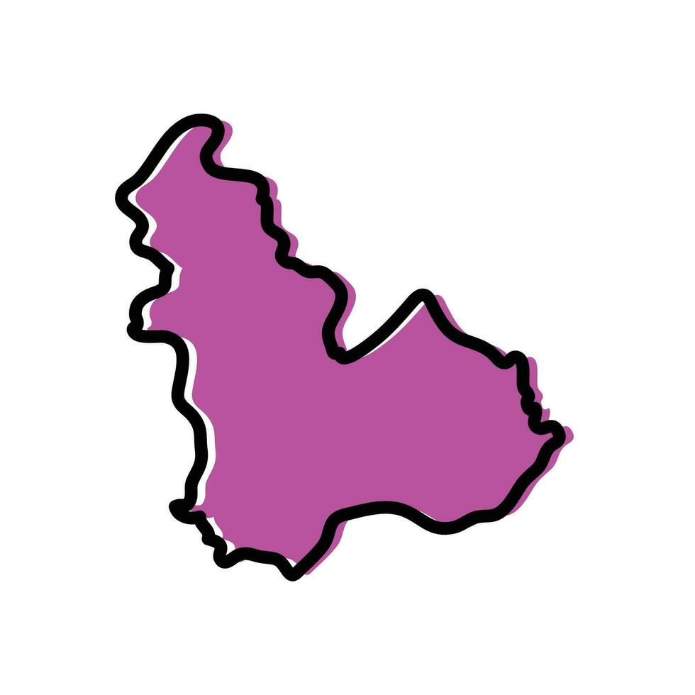 Ariana division of Tunisia vector map illustration.