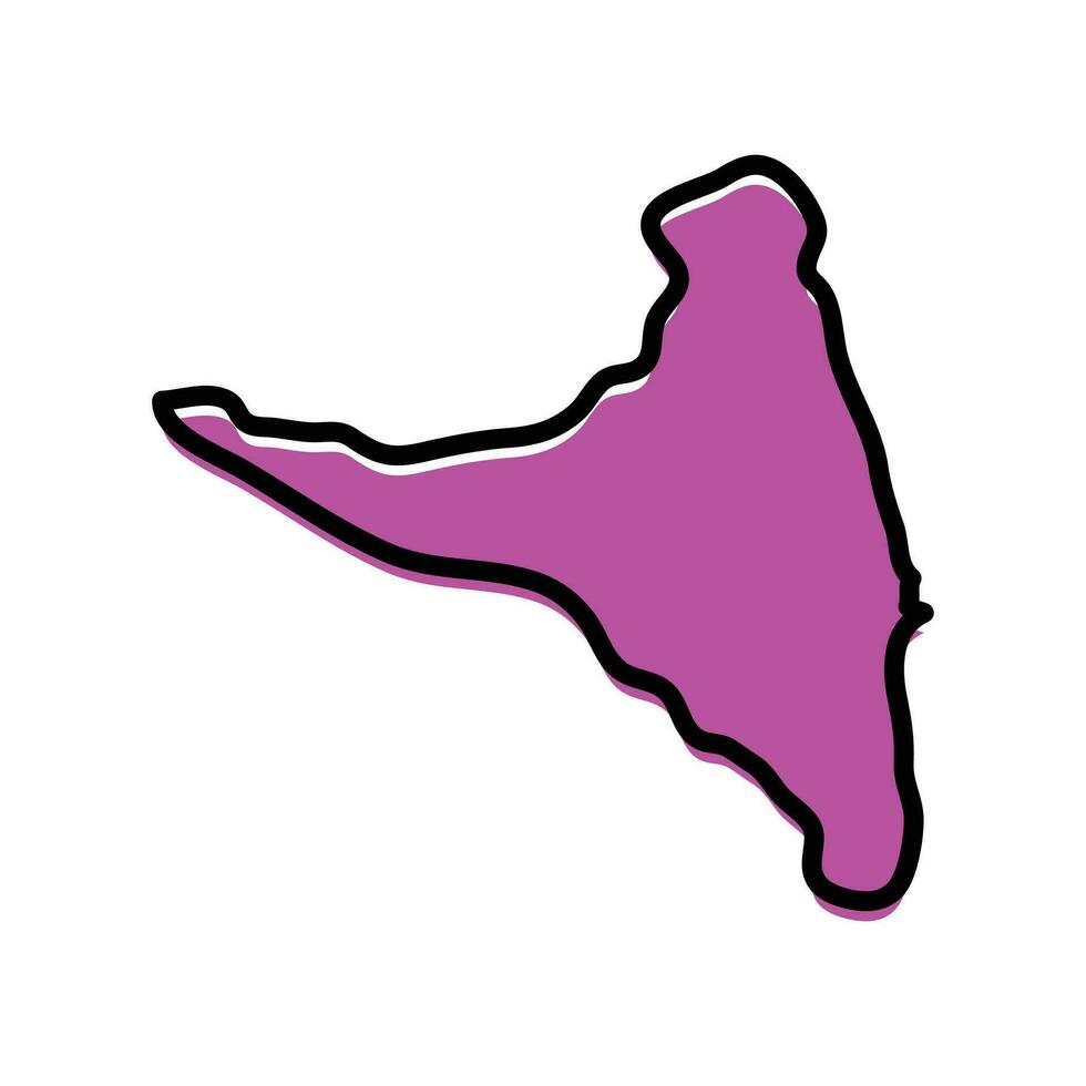 Anjouan island of Comoron map design vector