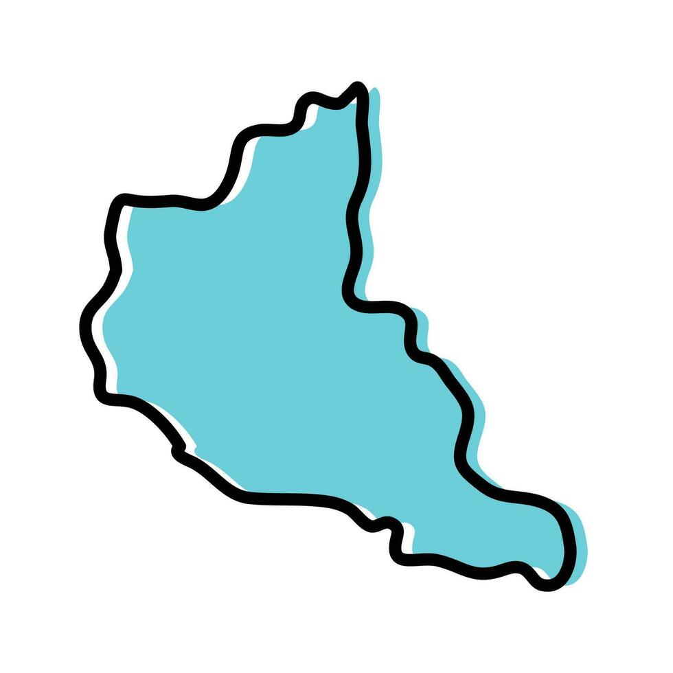 Anseba Region of Eritrea vector map design.