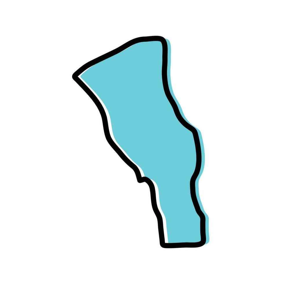 Al Marj region of Libya vector map Illustration.
