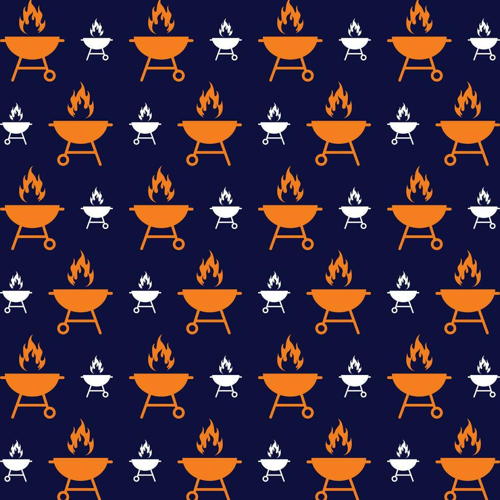 Grill burner repeating pattern background vector illustration