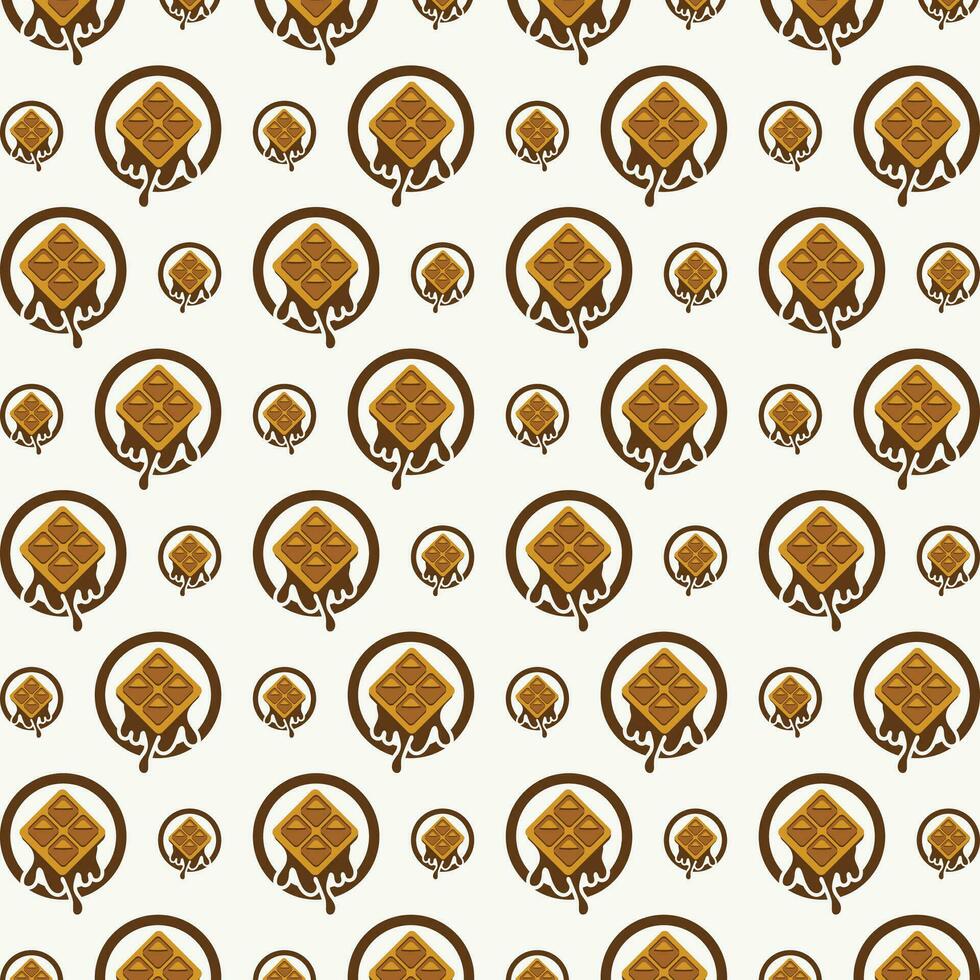 Waffle seamless pattern design beautiful vector illustration